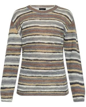 A.P.C. Gestreifter Pullover - Weiß
