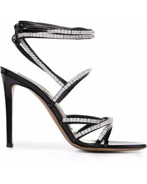 Alexandre Vauthier Crystal-Embellished Strap Sandals - Black