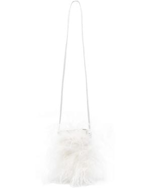 Yves Salomon Feather-Detail Cross Body Bag - White