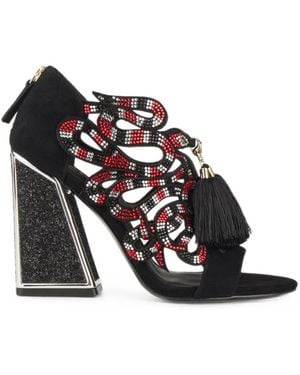 Kat Maconie Aya Saba Snake-Embellished Tassel Sandals - White