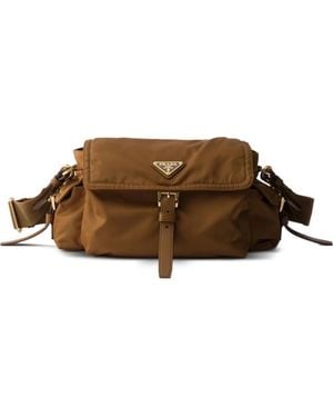 Prada Large Explore Re-Nylon Shoulder Bag - Brown