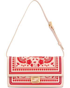 Fendi Wallet On Chain Baguette Shoulder Bag - Red