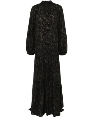 Nissa Glitter-Detail Maxi Dress - Black