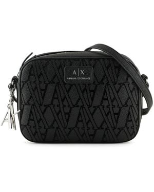 ARMANI EXCHANGE ジャカードパターン ショルダーバッグ - ブラック