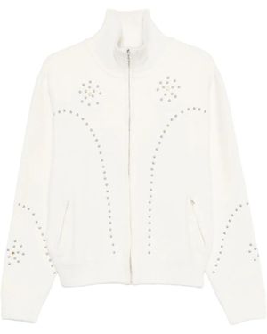 Bluemarble Cardigan mit Nieten - Weiß