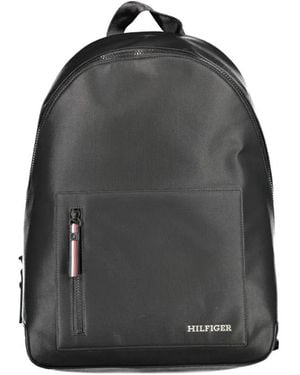 Tommy Hilfiger Logo-Print Zip-Pocket Backpack - Black