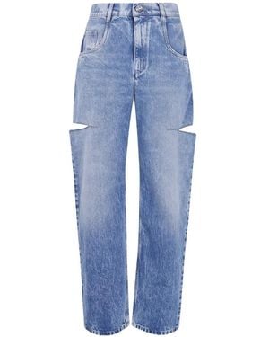 Maison Margiela Cut-Out Straight-Leg Jeans - Blue
