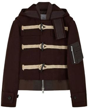 Sacai Toggle-Fastening Hooded Jacket - Black