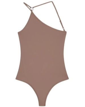 Coperni One-Shoulder Swimsuit - Brown