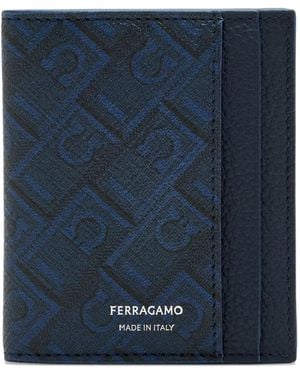 Ferragamo Patterned Cardholder - Blue