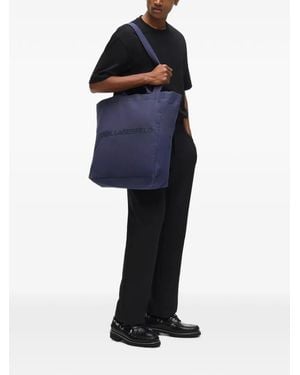 KARL LAGERFELD Logo Tall Tote Bag - Blue