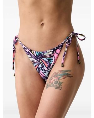 Kurt Geiger Bragas De Bikini Con Mariposas Estampadas Y Lazo Lateral - Rosa