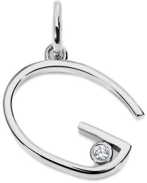 Monica Vinader Initial G Solitaire-Diamond Pendant - White