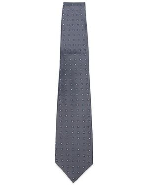 Kiton Geometric-Pattern Tie - White