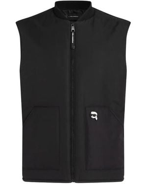 KARL LAGERFELD Ikon Padded Gilet - Black