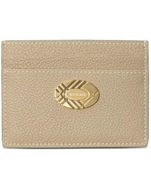Burberry Logo-Plaque Leather Card Holder - Natural