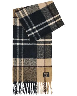 Barbour Yorklane Tartan Fringed Scarf - Black