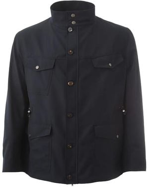 Lardini Drawstring-Waist Pocket-Detail Jacket - Blue