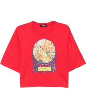 Undercover Graphic-Print Cotton T-Shirt - Red