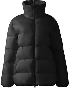 Perfect Moment Logo-Print High-Neck Coat - Black