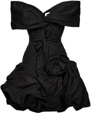 Magda Butrym Draped Shawl-Collar Midi Dress - Black