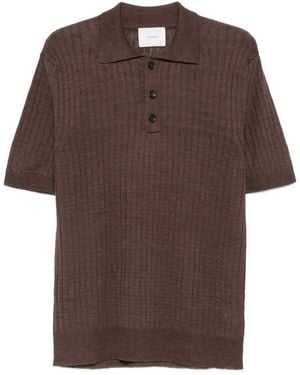 Fumagalli Ribbed-Knit Polo Shirt - Brown