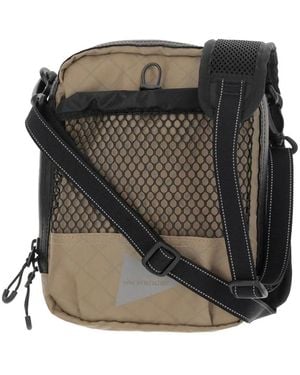 and wander All-Over Plaid Pattern Shoulder Bag - Black