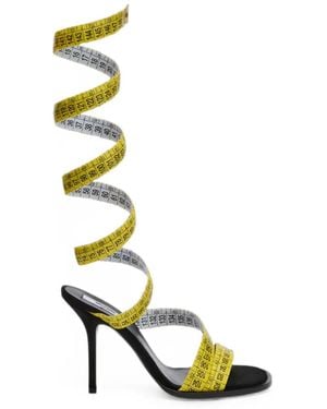 Moschino Measuring-Tape Spiral Sandals - White