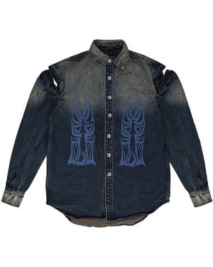 Who Decides War Winged Gradient Shirt - Blue