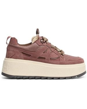 Ash Movie Platform Shearling-Trim Low-Top Sneakers - Pink