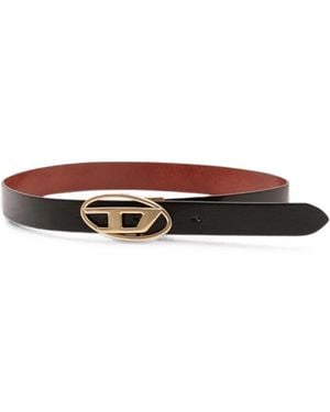 DIESEL 1Dr Logo-Plaque Belt - White