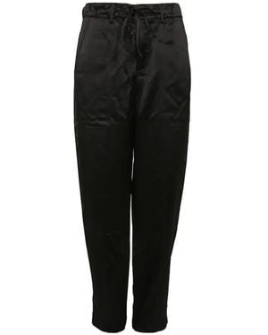 Proenza Schouler Drawstring Straight-Leg Trousers - Black