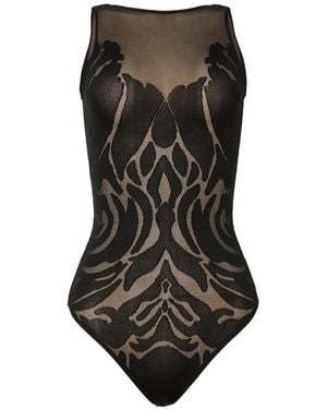 Wolford Body Rose Shadow Sin Mangas - Negro
