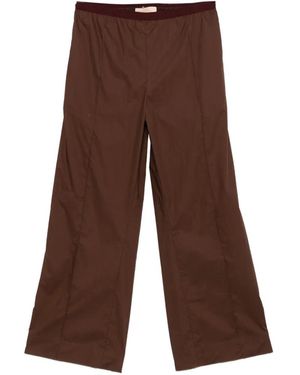 Plan C Seam Cotton Trousers - Brown