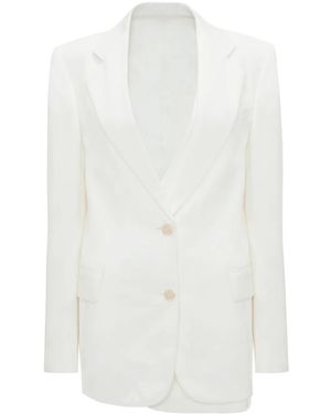 Victoria Beckham Asymmetric Double-Layered Blazer - White
