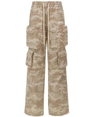Amiri Camo Drawstring Cargo Trousers - Natural