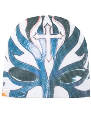 PDF Wrestling-Mask Beanie Hat - Blue