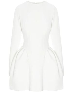 Hamza Lilly Gathered-Waist Dress - White