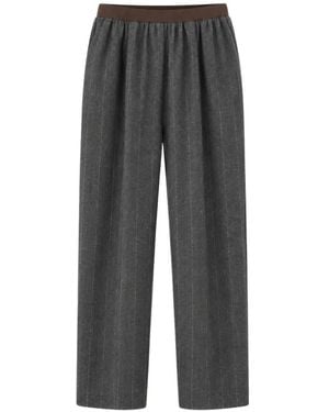 Jucca Pinstripe-Pattern Pants - Grey