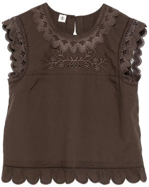 THE GARMENT Kirsten Lace Floral Top - Brown