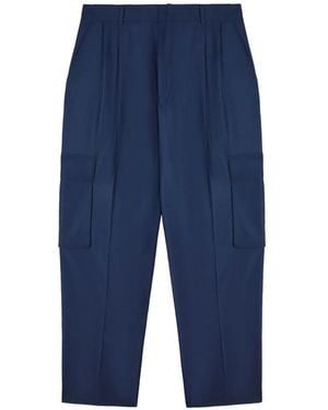 Patrizia Pepe Pantalon Ample À Design Plissé - Blue
