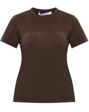 Helmut Lang Logo-Print T-Shirt - Brown