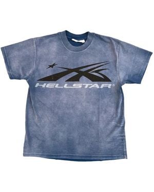HELLSTAR Sports Core Rhinestone-Logo T-Shirt - Blue