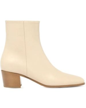 Gianvito Rossi Spencer Leather Ankle Boots - Natural