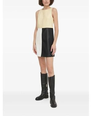Sisley Colour-Block Sleeveless Mini Dress - White