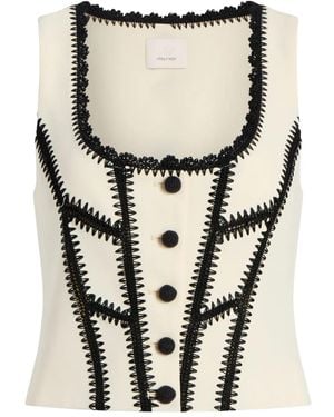 Cinq À Sept Sinclaire Oberteil Mit Häkelbesatz - Natur