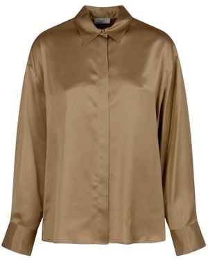 Peserico Polo-Collar Plain Shirt - Brown