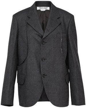 Comme des Garçons Deconstructed Single-Breasted Blazer - Black