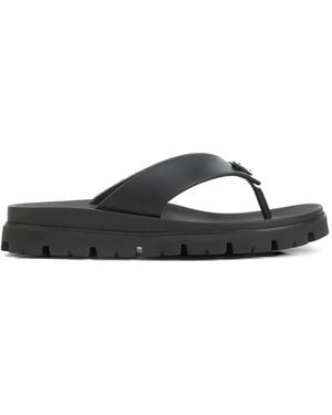 Prada Chanclas Con Logo Triangular - Negro