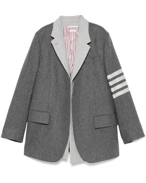 Thom Browne Blazer En Flanelle - Gris